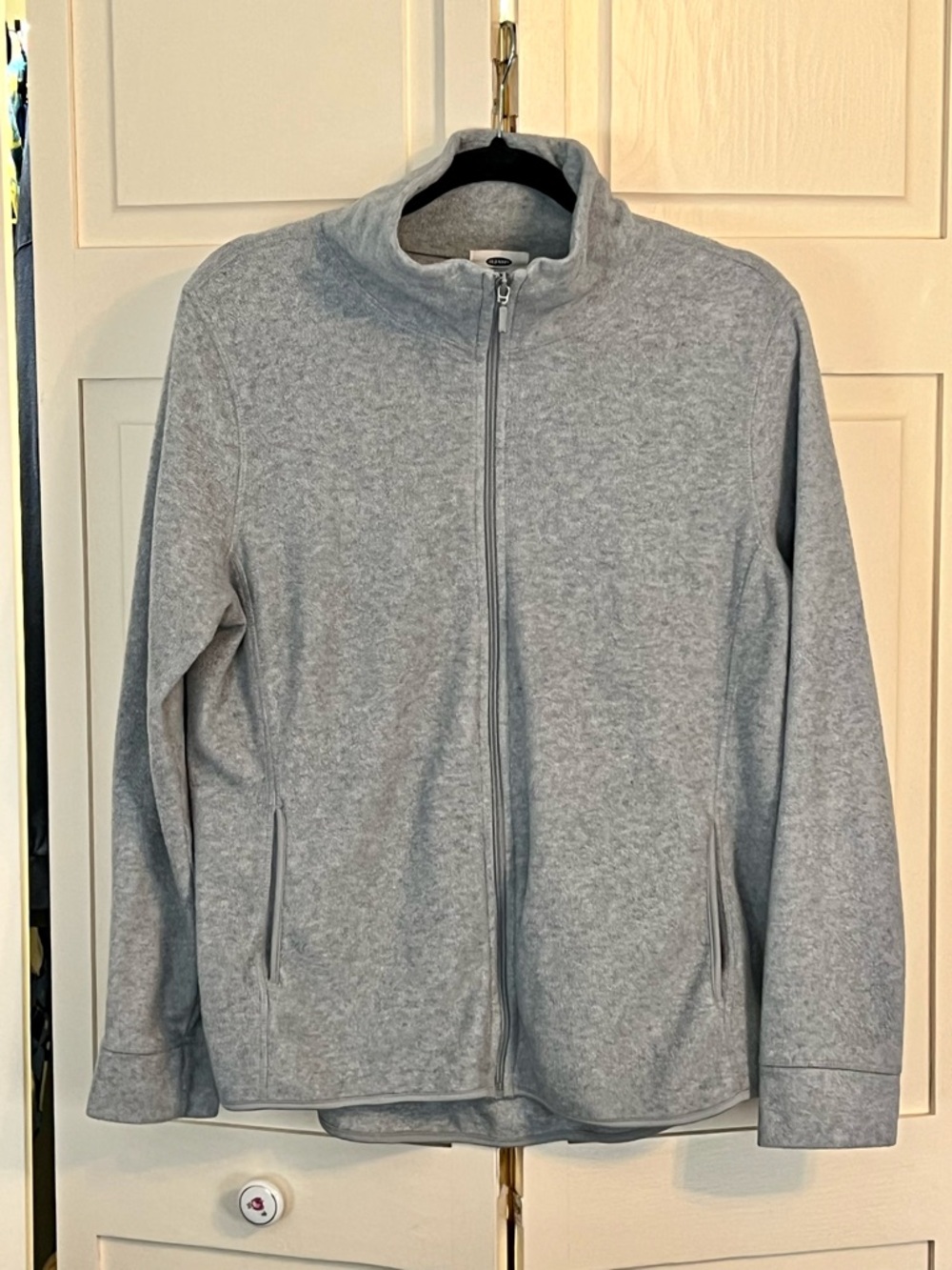 Old Navy Lightweight Performance Fleece Full Zip Fitted Jacket Light Gray Size L